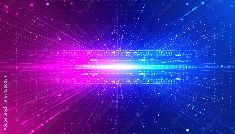 Poster abstract iridescent cybernetic background with gradient and particle effects