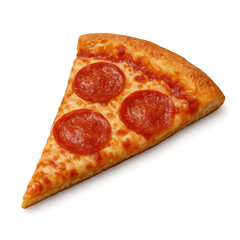 Pepperoni pizza slice with melted cheese and tomato sauce
