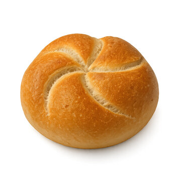 Kaiser roll, golden wheat bun with star pattern

