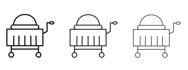 Room service icon in linear versions. Editable line