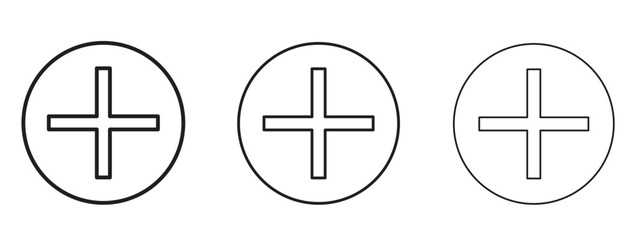 Plus icon in linear versions. Editable line