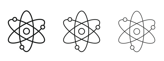 Physics icon in linear versions. Editable line