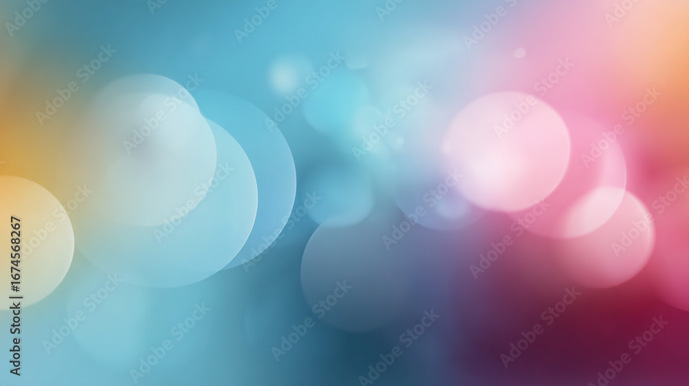 Poster soft abstract gradient background with bokeh lights in pastel shades for creative design and digital