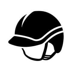 Vector art of black and white vector graphic of a riding helmet, perfect for equestrian sport and safety related designs