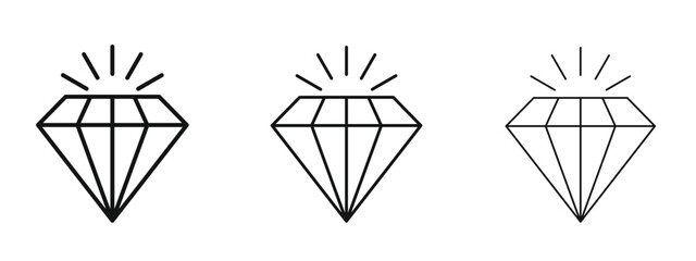 Gem icon in linear versions. Editable line