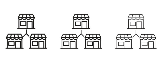 Franchise icon in linear versions. Editable line