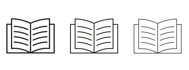 Book icon in linear versions. Editable line