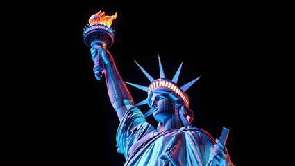 Future of Liberty: Statue from Binary Rain