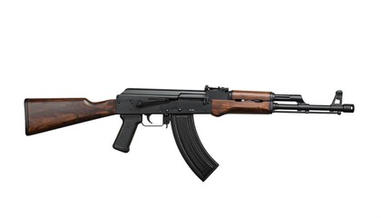Assault rifle on white background