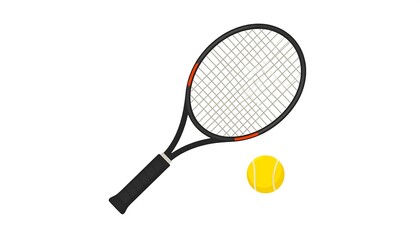 Tennis racket and ball graphic