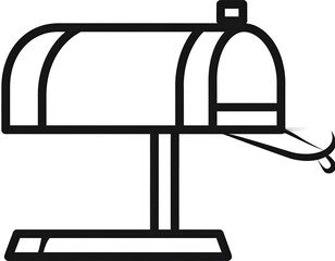 Simple black line drawing of a mailbox