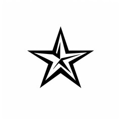 Obraz premium Five-pointed star graphic design, simple white background. Use logo, icon, symbol