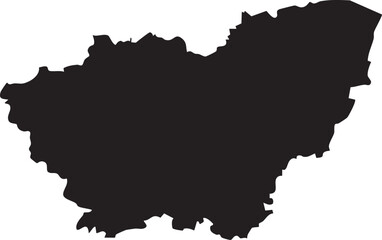 South Yorkshire Map Solid Black Silhouette