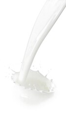 Milk pouring into a splash
