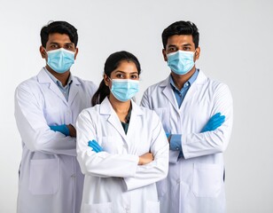 Group of Professional South Indian Doctors Smiling in Hospital – Team of Healthcare and Medical Specialists in White Coats  " ai generator "