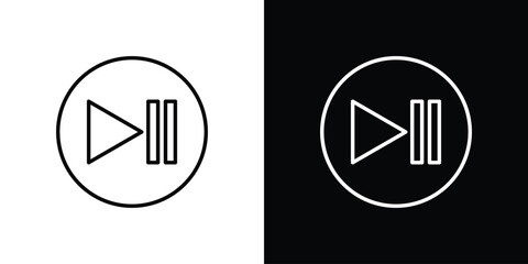 Play pause icon logo vector template