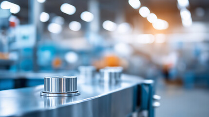 Food processing facility with stainless steel equipment and automated packaging lines featuring hygiene protocols and quality assurance systems for consumer product safety