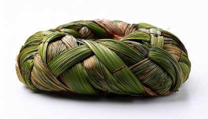 a handcrafted whiri made of harakeke symbolizing unity during matariki isolated on white background