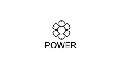 Simple flower logo with the word "POWER