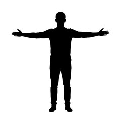 Silhouette of a man with arms outstretched