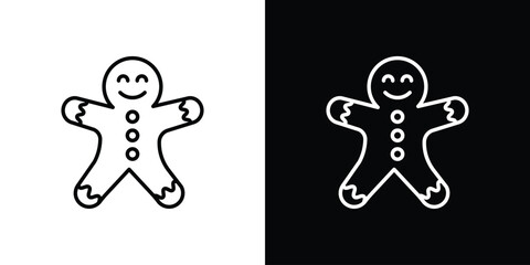 Gingerbread man icon logo vector template