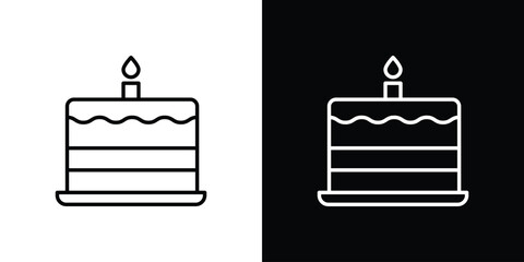 Cake birthday icon logo vector template