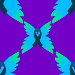 Breast cancer month seamless pink ribbon day mammogram pattern for medical accessories and medicine textiles