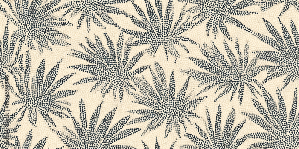 Aufkleber abstract dotted pattern background with leaf like shapes. modern mosaic style texture for textile, p