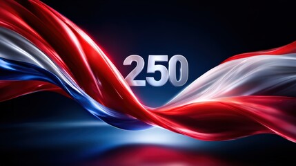 United States 250th Anniversary Abstract Wave