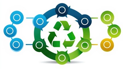Circular Recycling Infographic with Arrows and Steps