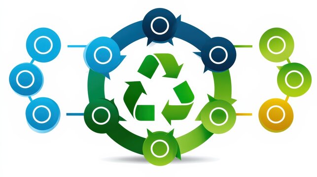 Circular Recycling Infographic with Arrows and Steps