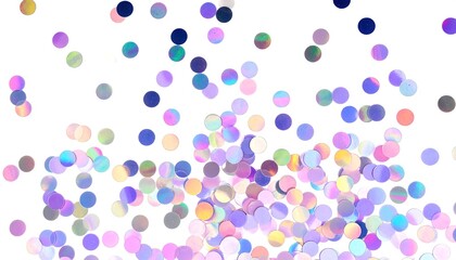 Obraz premium Abstract Confetti Background with Colorful Circular Shapes and Transparent Elements on White Backdrop
