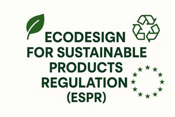 Fototapeta premium ESPR Ecodesign Regulation Text with Icons