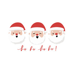 Vector Christmas frame, postcard with holiday elements. Holiday background with santa.