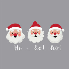 Vector Christmas frame, postcard with holiday elements. Holiday background with santa.