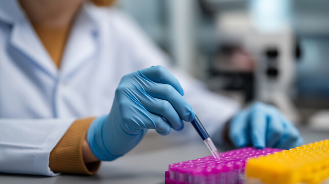 Cytogenetics specialists analyze chromosome abnormalities using karyotyping techniques and FISH analysis examining genetic disorders and cancer related chromosomal changes in spec