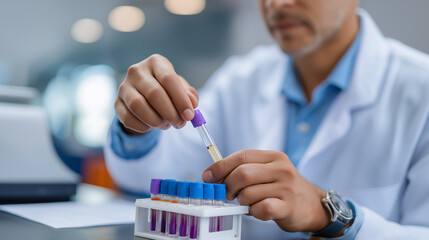 Blood bank technologists perform compatibility testing and antibody screening for transfusion medicine ensuring safe blood products using gel cards and automated blood typing