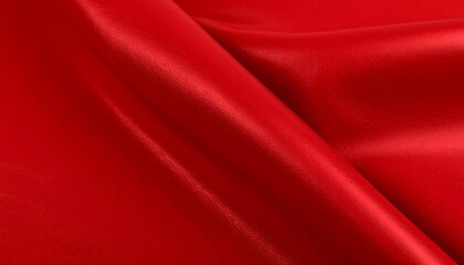 Close-up of rich red satin fabric