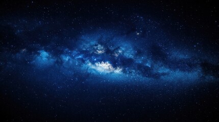 Fototapeta premium Milky way galaxy in dark blue night sky