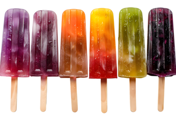 Gradient Red Violet Multiple Sticks Colors Glossy Frozen Textures Neat Row Arrangement Isolated Transparent Background Poster Banner Marketing Ecommerce Web Print Copy Space Template Bra SEO Optimized