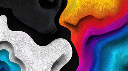 map line of topography vector abstract topographic map concept with space for your copy black and white wave abstract paper cut abstract colorful waves wavy banners color.