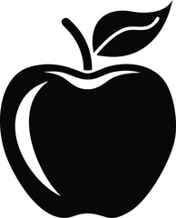 Minimalist Apple Silhouette – Simple Clean Black Vector Art, High Contrast Modern Graphic Design Illustration