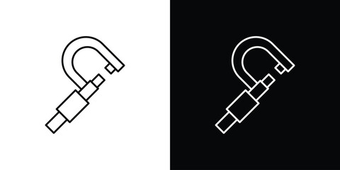 Micrometer icon logo. symbol vector set.