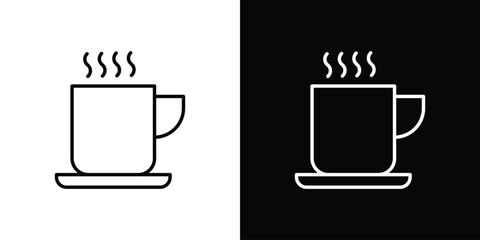 Hot coffee Mug icon logo. symbol vector set.