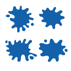 Collection of blue paint splatters. Vector illustration.