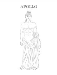 Apollo, Roman god of oracles, healing, archery, music and arts, light, knowledge, herds and flocks, and protection of the young