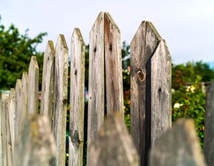 Close-up of weathered wooden fence
