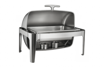 Chafing dish warming food with transparent background