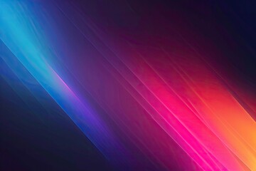 Fototapeta premium Abstract diagonal light streaks, vibrant colors, dark background, digital art, website banner