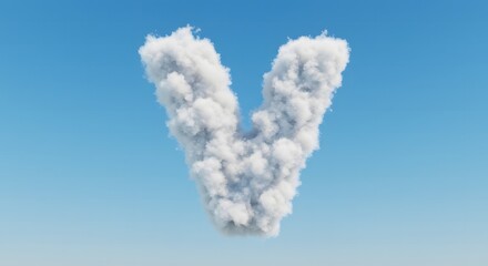 Cloud Letter V - Alphabet Made of Clouds